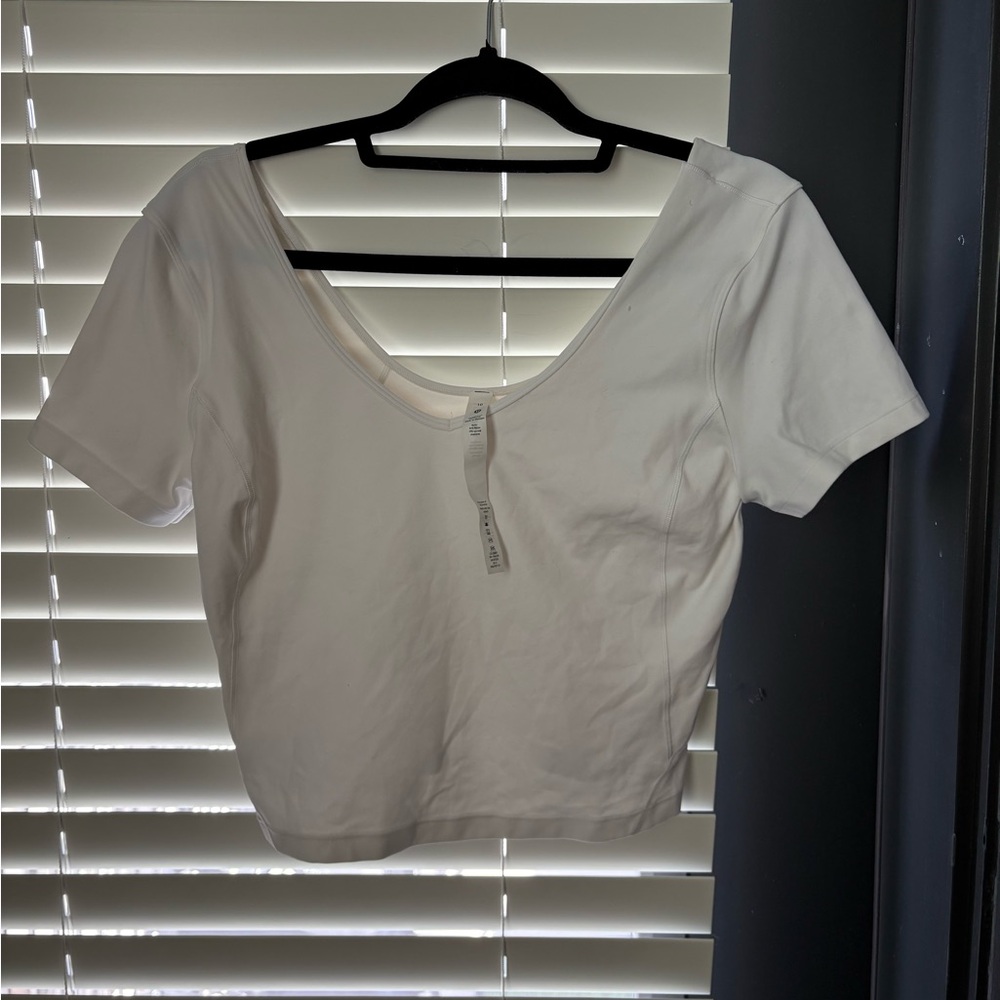 lululemon athletica White Scoop-Neck Crop Top